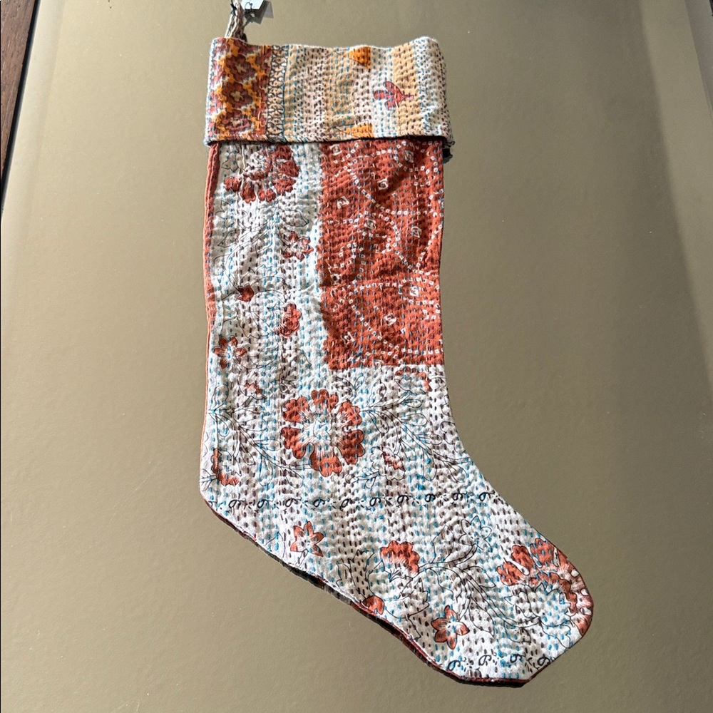NWT Colorful Kantha Christmas Stocking